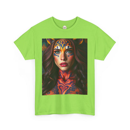 Unisex Heavy Cotton T-Shirt, Leo, Zodiac, Sexy Art