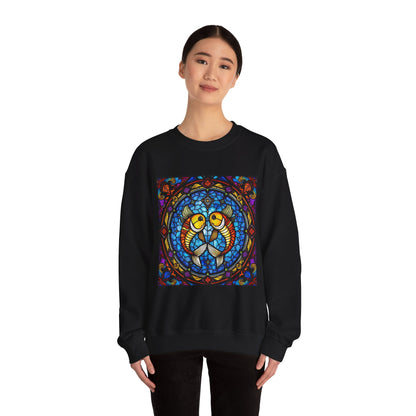 Unisex Heavy Blend™ Crewneck Sweatshirt, Glass 1, Pisces Zodiac Design