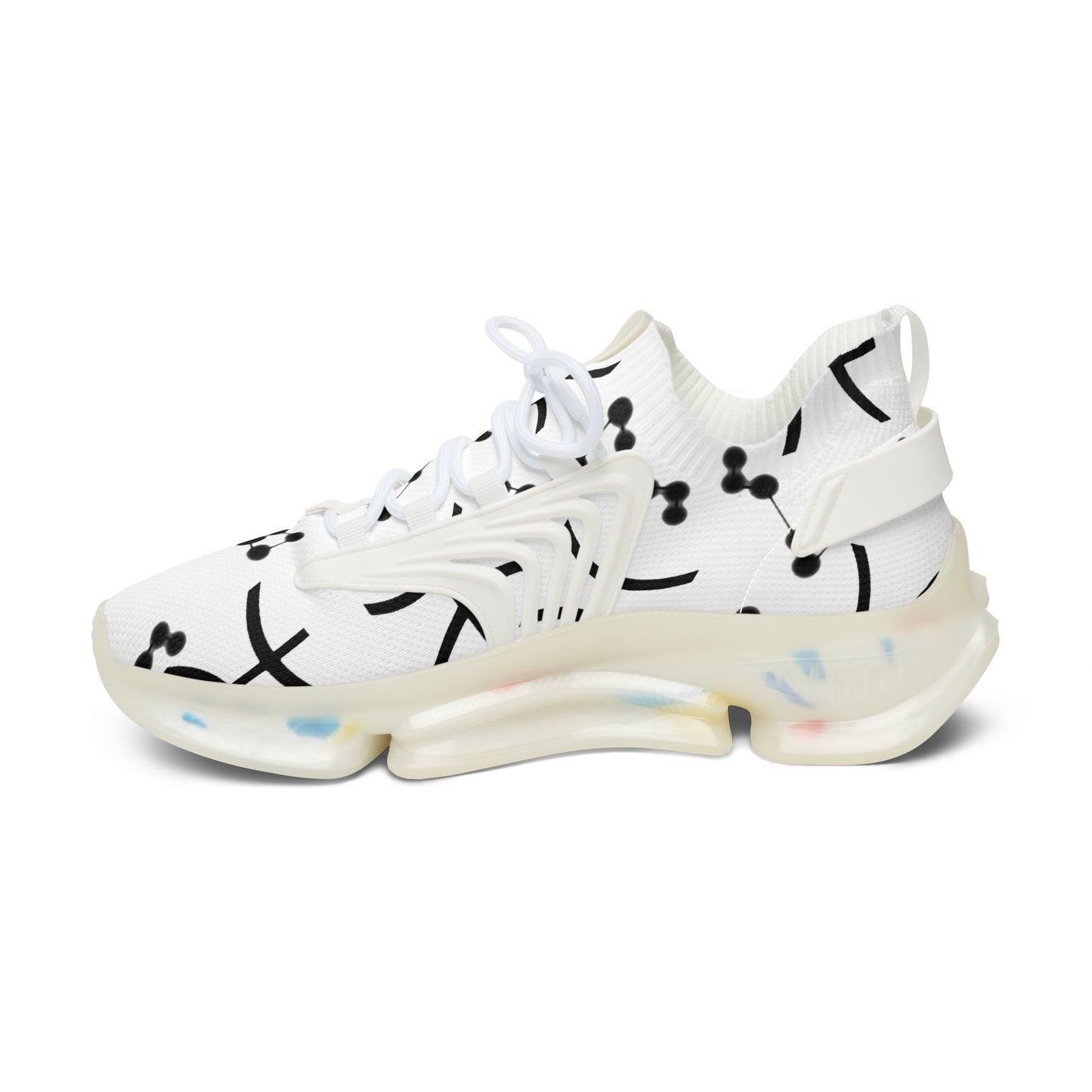 Women's Mesh Sneakers, Constellation & Symbol, Pisces Zodiac Sign, AOP
