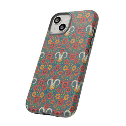 Tough Cases, Aries, Zodiac v3, Flower Pattern