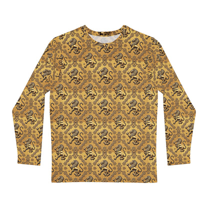 Men's Long Sleeve Shirt, (AOP), Leo, Zodiac v1, Pattern
