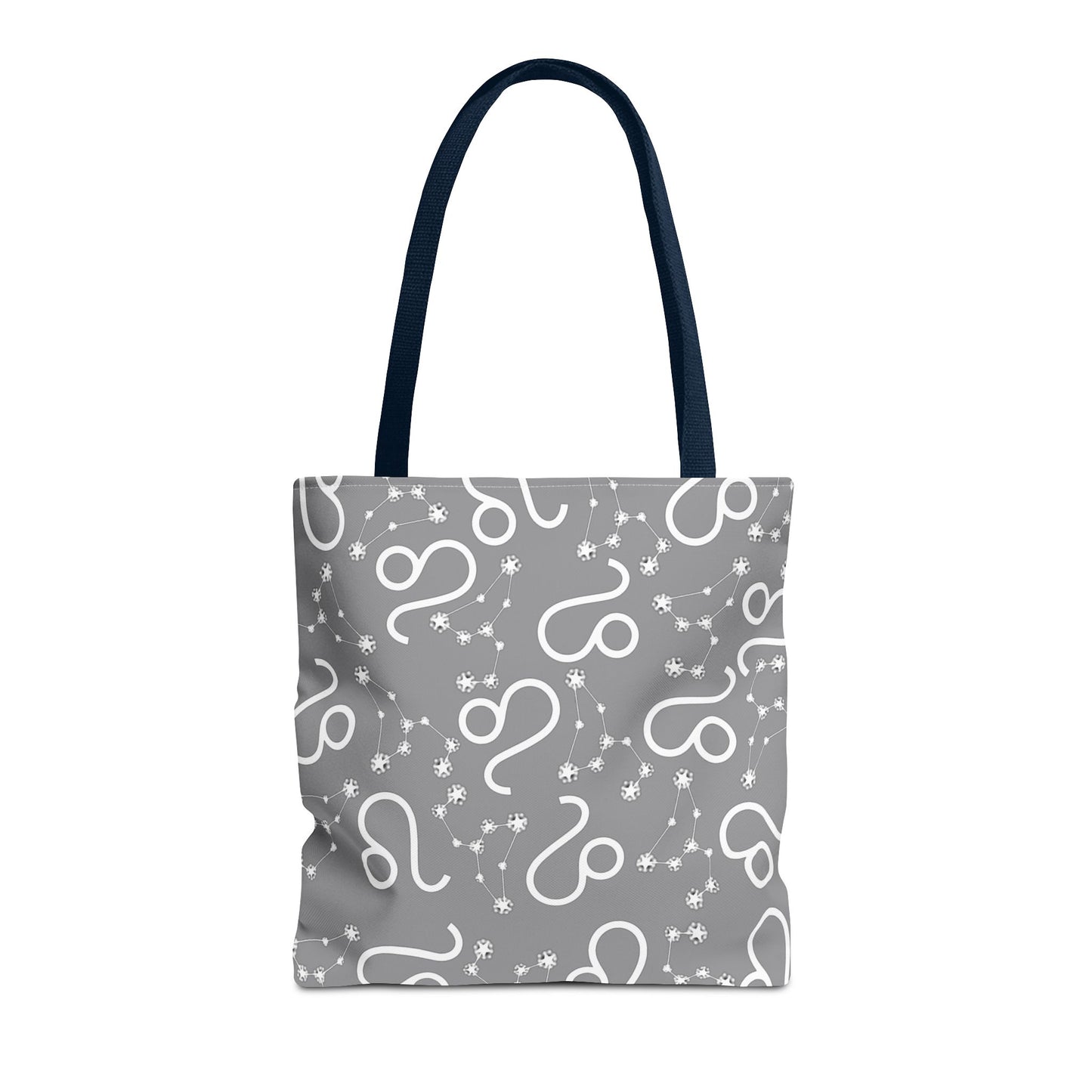 Tote Bag, Leo Zodiac Sign, AOP, (Grey, White)