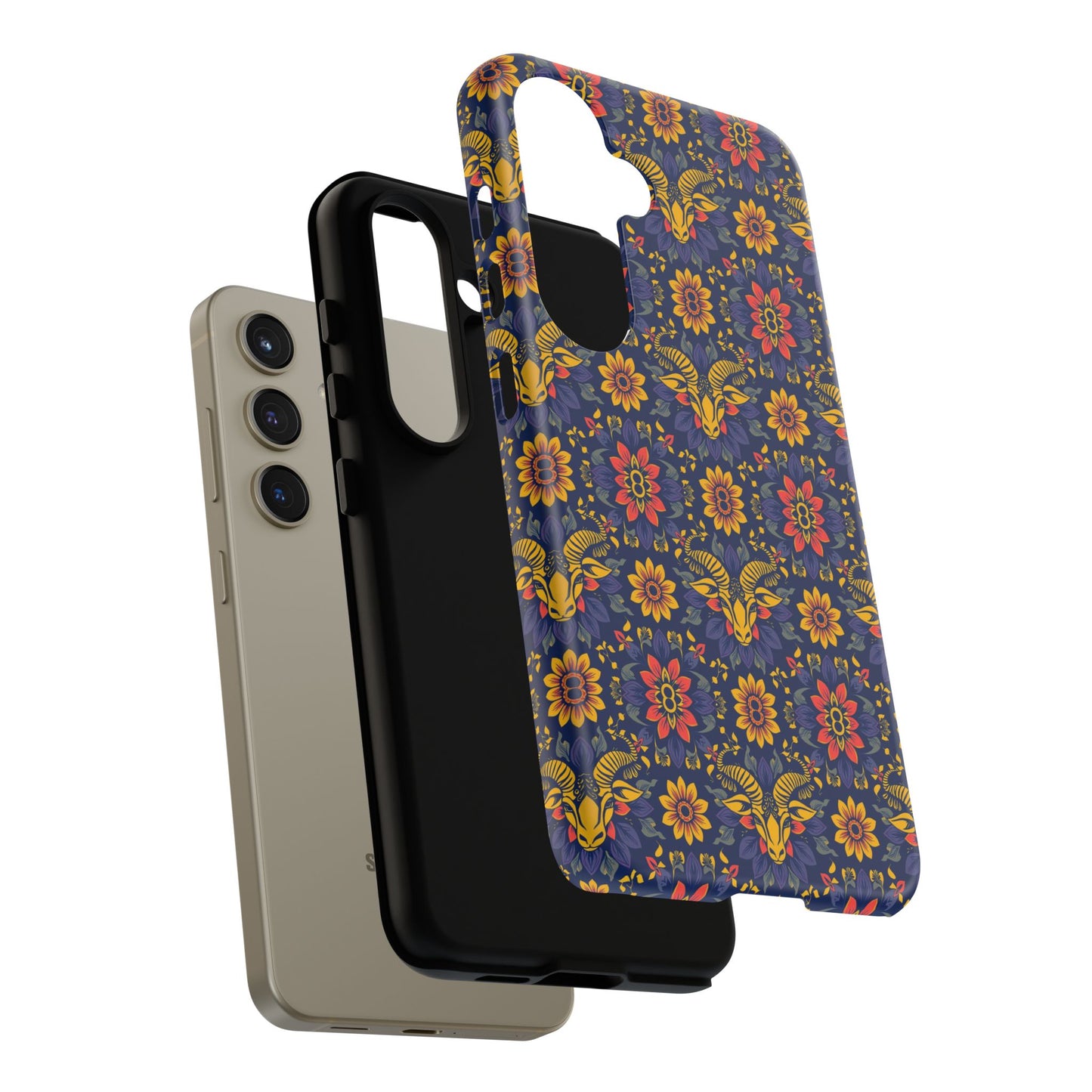 Tough Cases, Taurus, Zodiac v3, Flower Pattern