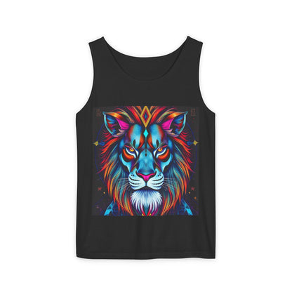 Unisex Garment-Dyed, Tank Top, Leo, Pop Art v1, 100% US cotton