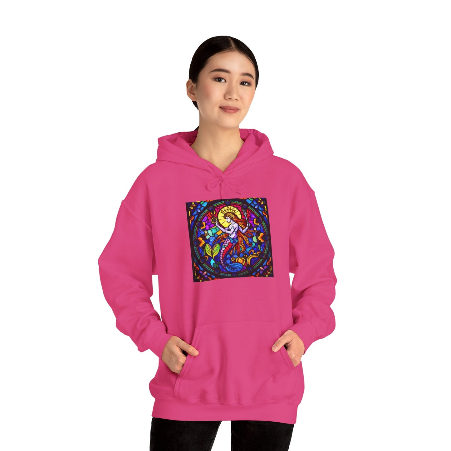 Unisex Heavy Blend™ Hooded Sweatshirt with glass Aquarius zodiac design