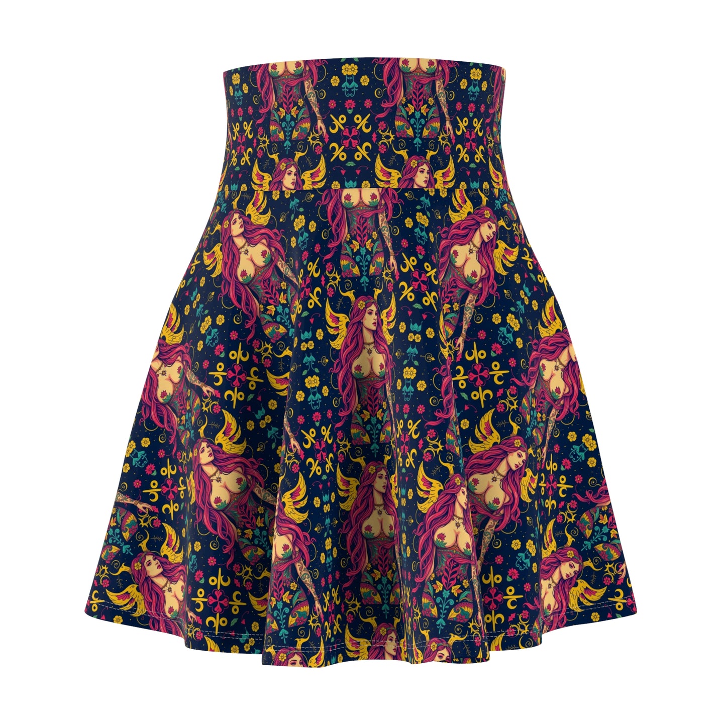 Women's Skater Skirt, (AOP), Gemini, Zodiac v2, Sexy Pattern