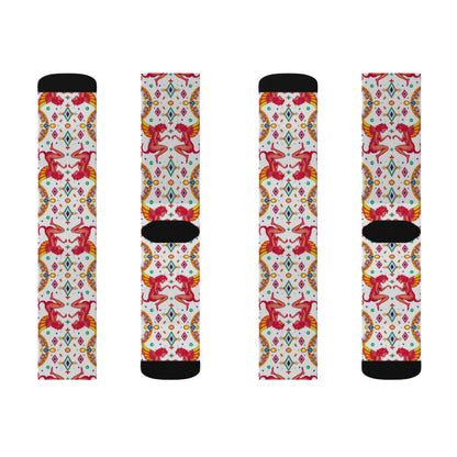 Sublimation Socks, Gemini, Zodiac, Jewel Pattern