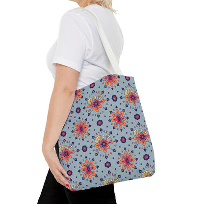 Tote Bag, (AOP), Sagittarius, Zodiac v1, Flower Pattern