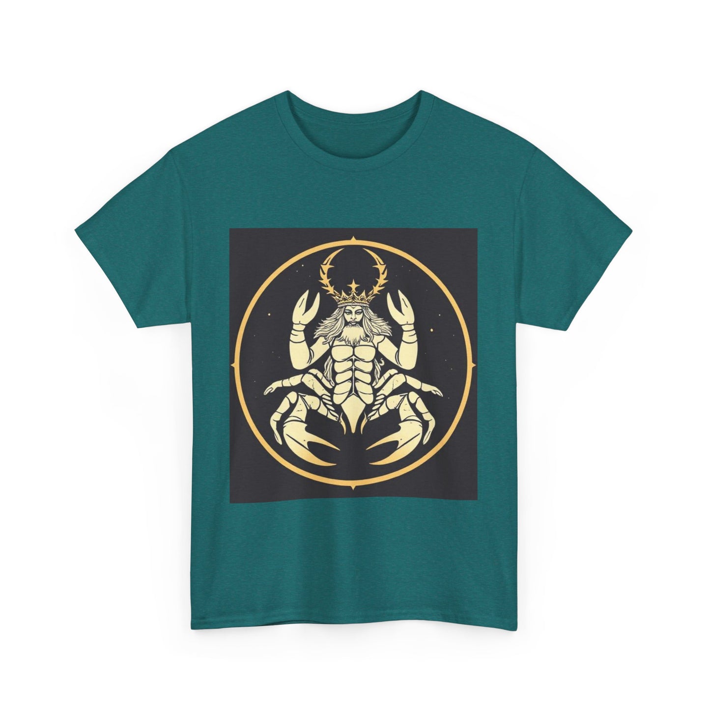 Unisex Heavy Cotton T-Shirt, Scorpio King, Print Art, Zodiac Design