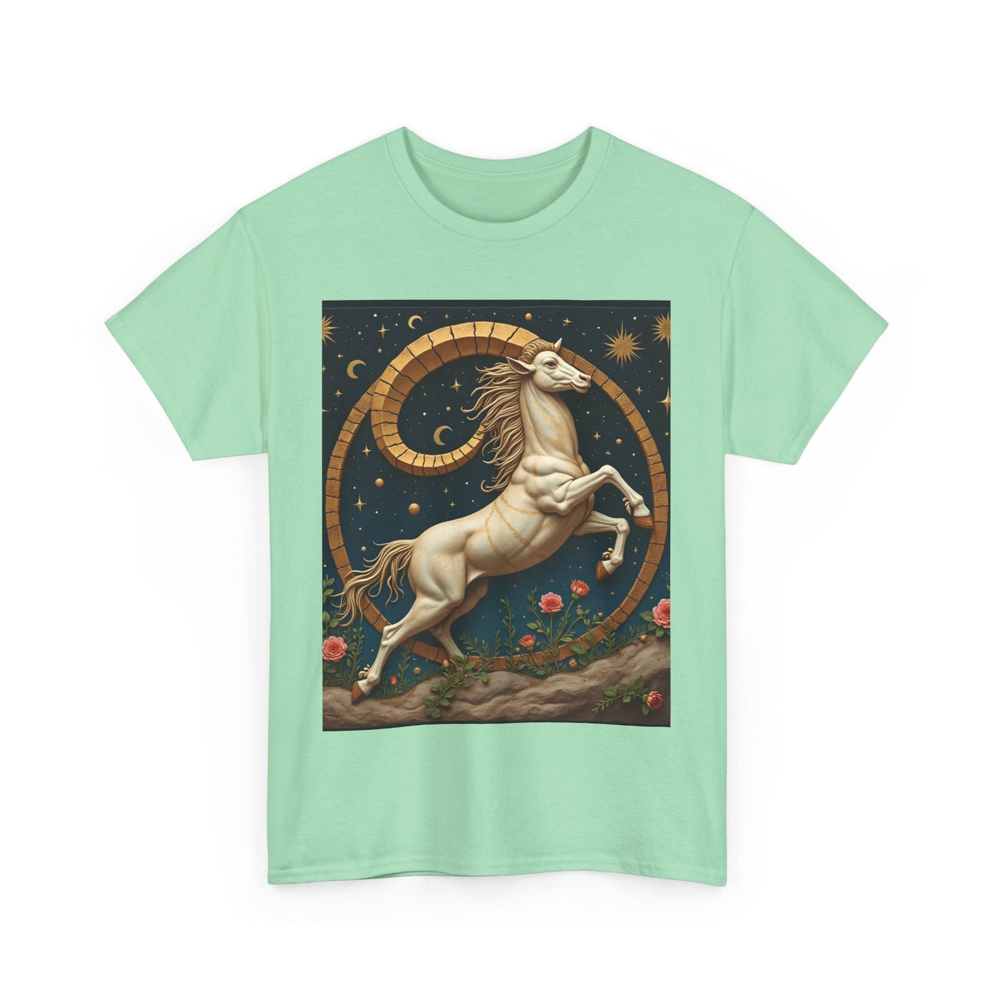 Unisex Heavy Cotton T-Shirt, Aries Animal 1v, Zodiac Design