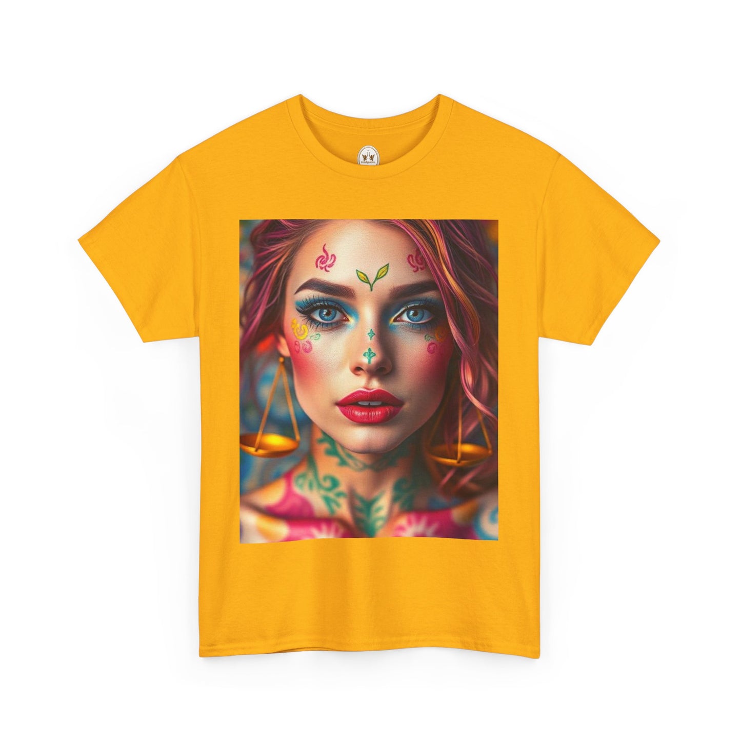 Unisex Heavy Cotton T-Shirt, Libra, Zodiac v1, Sexy Art