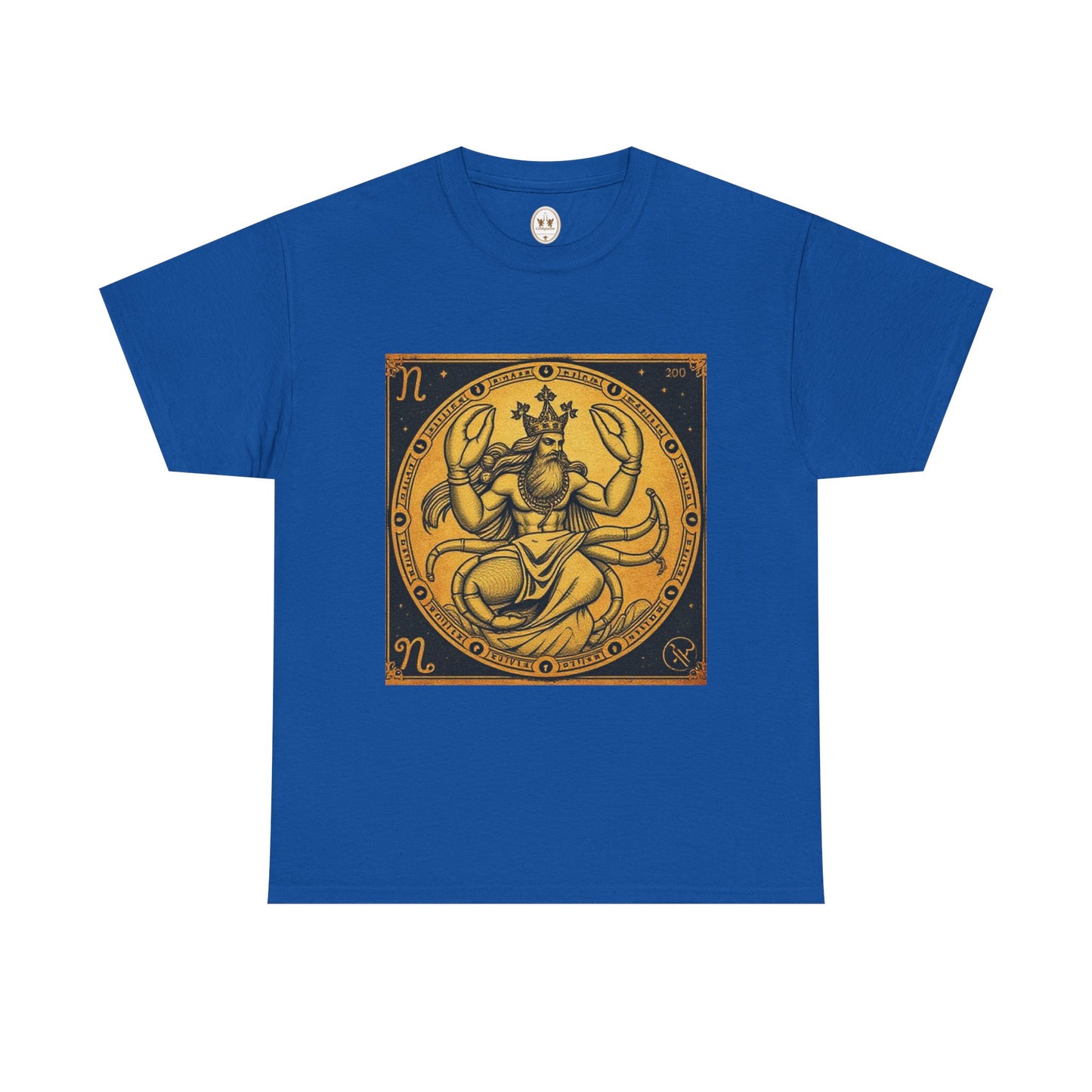 Unisex Heavy Cotton T-Shirt, Crab King, Cancer Zodiac Design