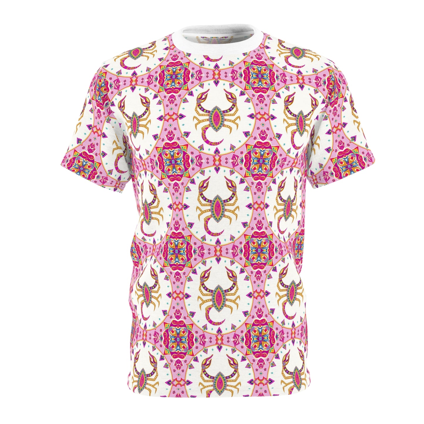Unisex Cut & Sew T-Shirt, (AOP), Scorpio, Zodiac v3, Jewels Pattern