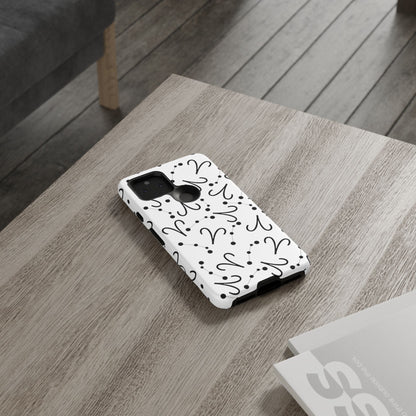 Tough Cases with the Aries Zodiac sign for iPhone, Samsung Galaxy, and Google Pixel devices