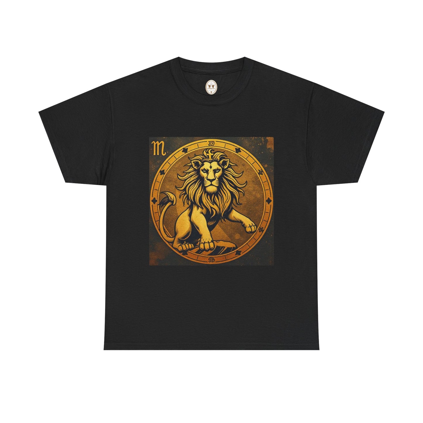 Unisex Heavy Cotton T-Shirt, Gold Lion v1, Leo Zodiac Design