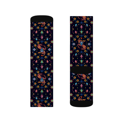 Sublimation Socks, Capricorn, Zodiac v2, Jewel Pattern