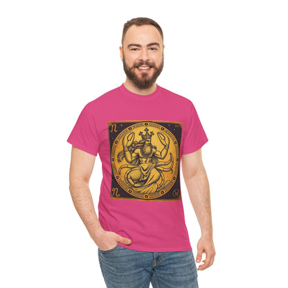 Unisex Heavy Cotton T-Shirt, Crab King, Cancer Zodiac Design