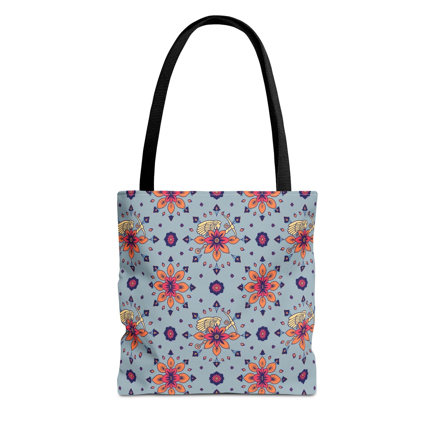 Tote Bag, (AOP), Sagittarius, Zodiac v1, Flower Pattern