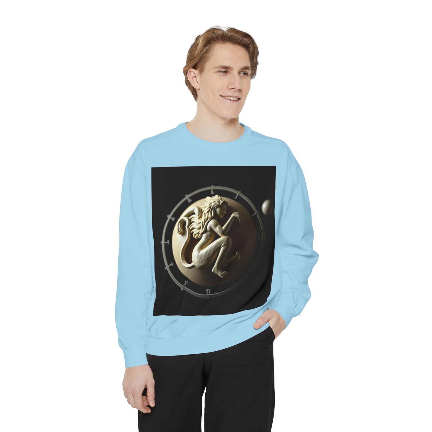 Garment-Dyed Sweatshirt, Unisex, Space Symbol Design, Virgo