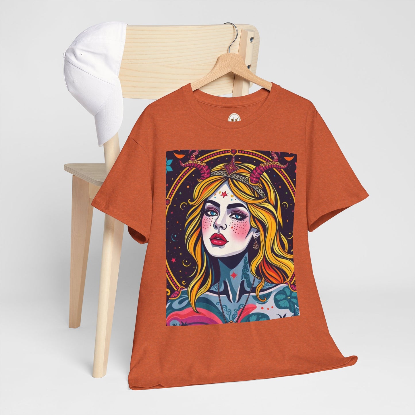 Unisex Heavy Cotton T-Shirt, Virgo, Zodiac v2, Sexy Art