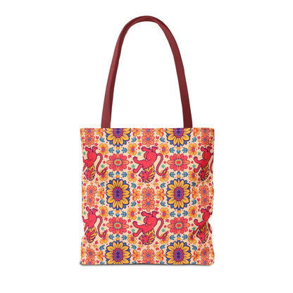 Tote Bag (AOP), Leo, Zodiac v2, Flower Pattern