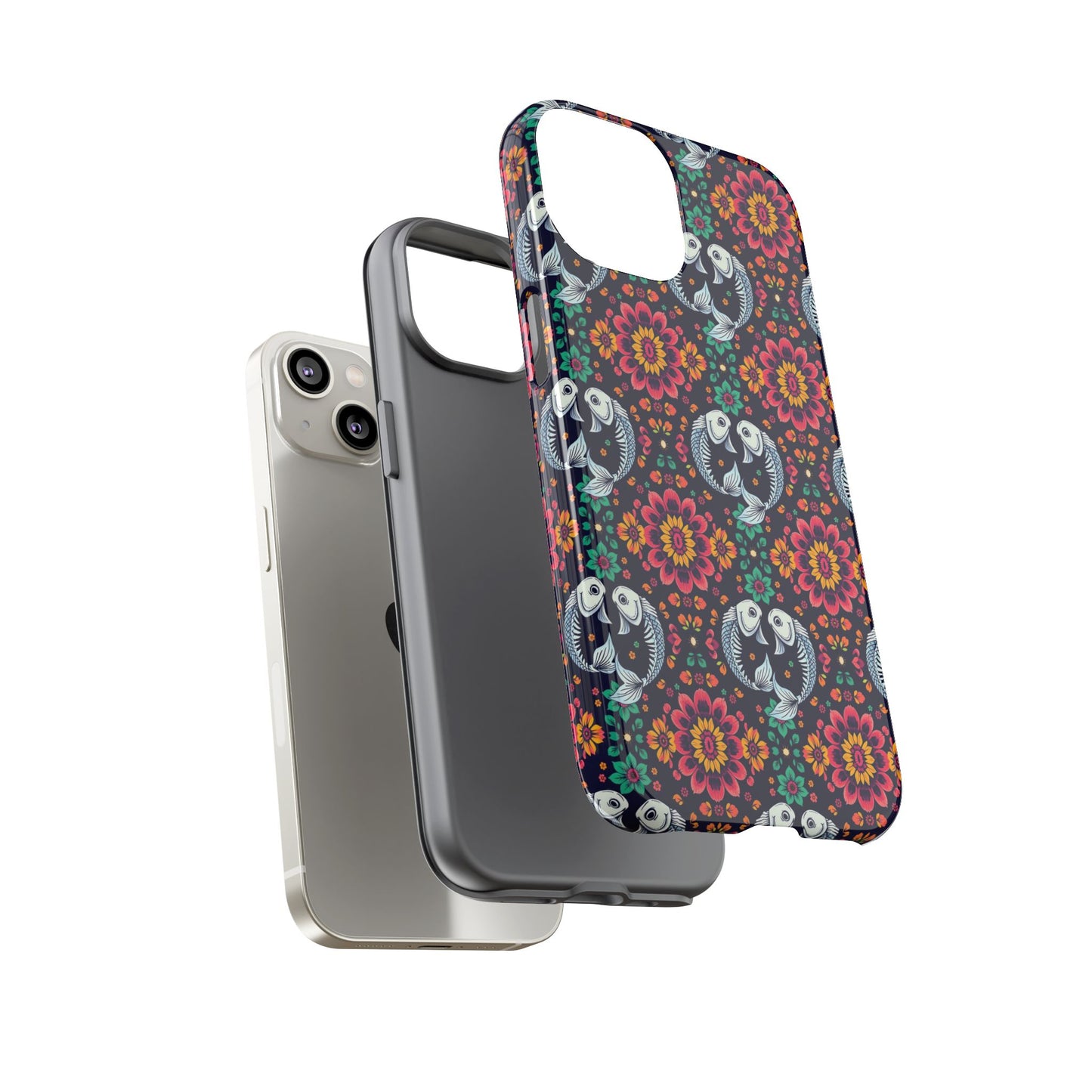 Tough Cases, Pisces, Zodiac v4, Flower Pattern