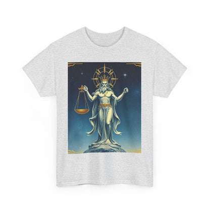 Unisex Heavy Cotton T-Shirt Space v2, Libra God, Zodiac Design