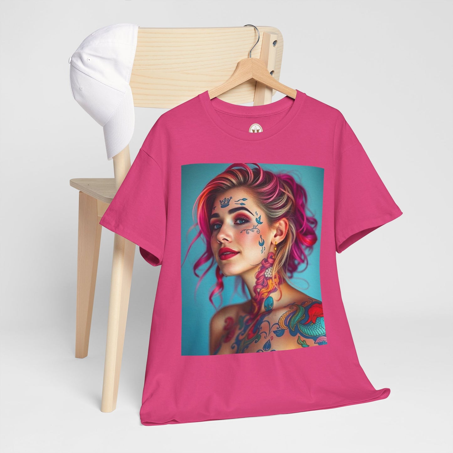 Unisex Heavy Cotton T-Shirt, Pisces, Zodiac v3, Sexy Art