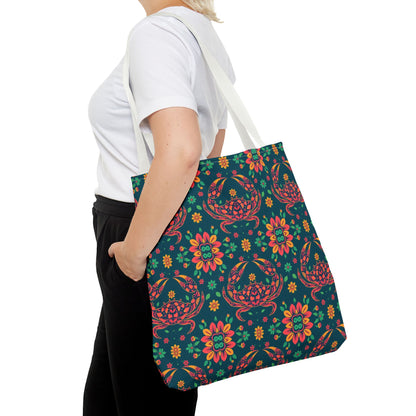Tote Bag (AOP), Cancer, Zodiac v2, Flower Pattern