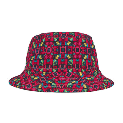 Bucket Hat, (AOP), Pisces v1, Zodiac, Shape Pattern