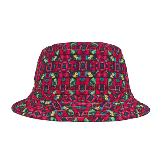 Bucket Hat, (AOP), Pisces v1, Zodiac, Shape Pattern