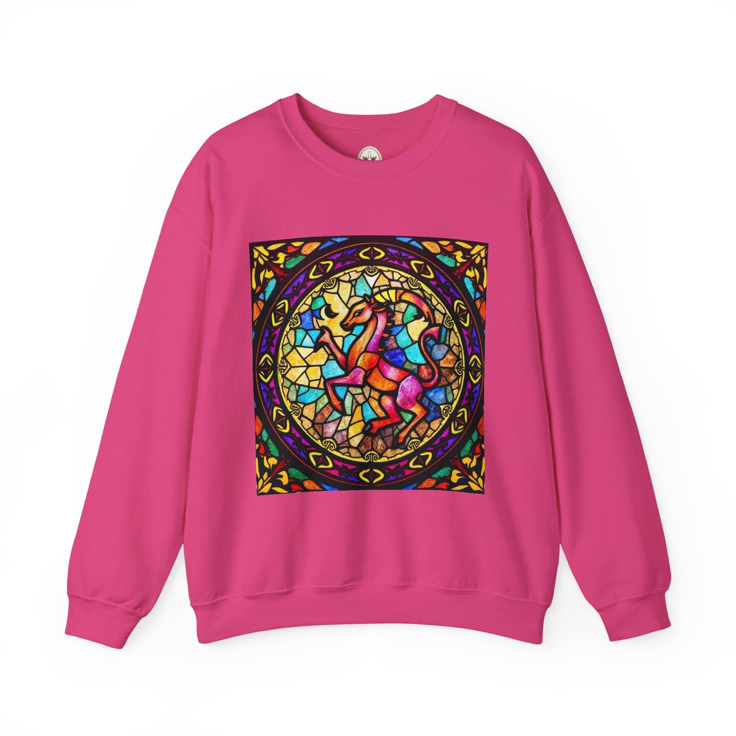 Unisex Heavy Blend™ Crewneck Sweatshirt, Glass, Aries Zodiac Design