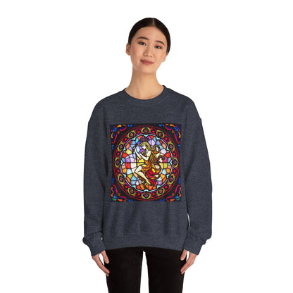 Unisex Heavy Blend™ Crewneck Sweatshirt, Glass, Virgo Zodiac Design