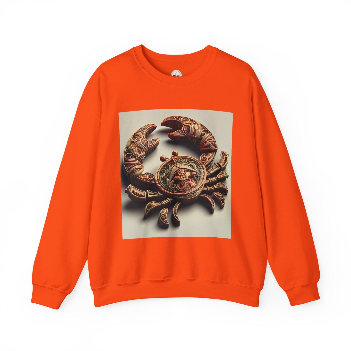 Unisex Heavy Blend™ Crewneck Sweatshirt, Crab Artifact, Cancer Zodiac Design