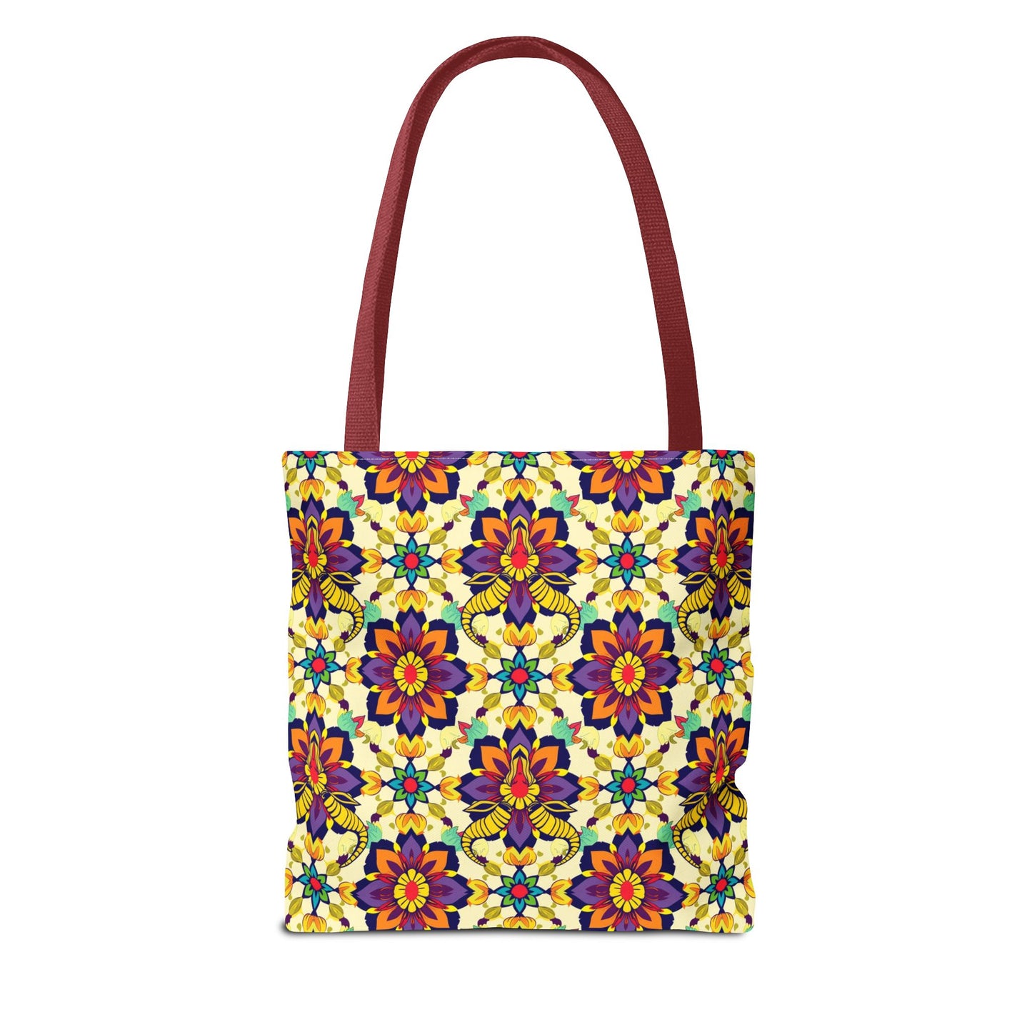 Tote Bag, (AOP), Taurus, Zodiac v5, Flower Pattern