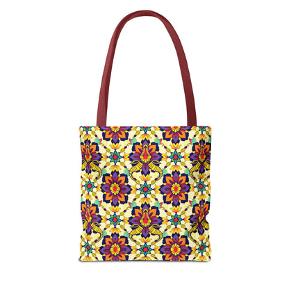 Tote Bag, (AOP), Taurus, Zodiac v5, Flower Pattern