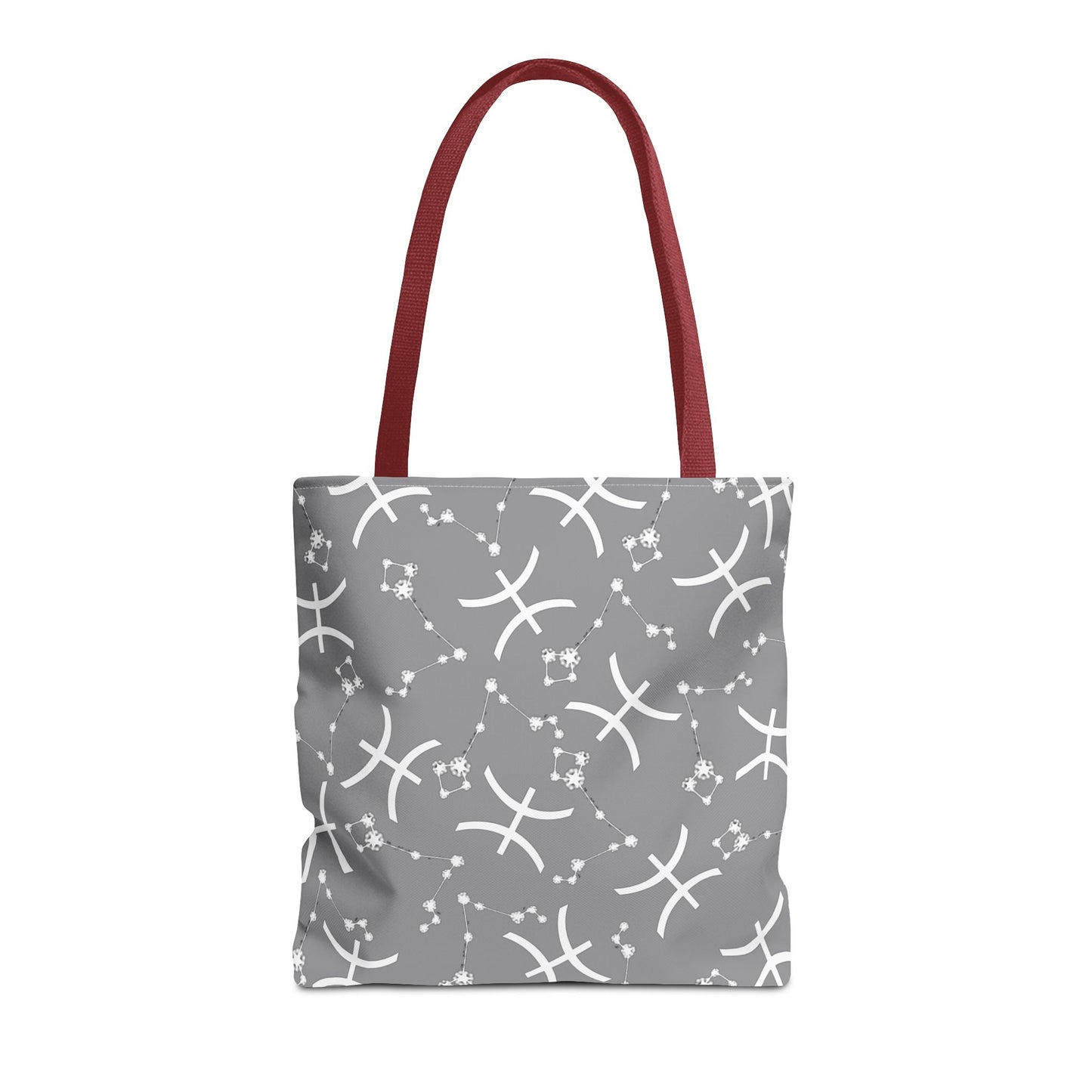 Tote Bag, Pisces Zodiac Sign, AOP, (Grey, White)