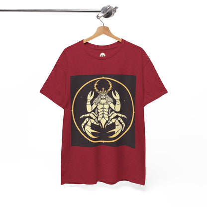 Unisex Heavy Cotton T-Shirt, Scorpio King, Print Art, Zodiac Design