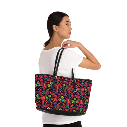 Leather Shoulder Bag, Cancer, Zodiac v1, Flower Pattern