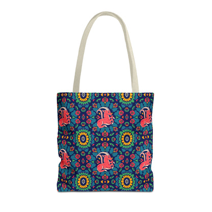 Tote Bag (AOP), Capricorn, Zodiac v1, Flower Pattern