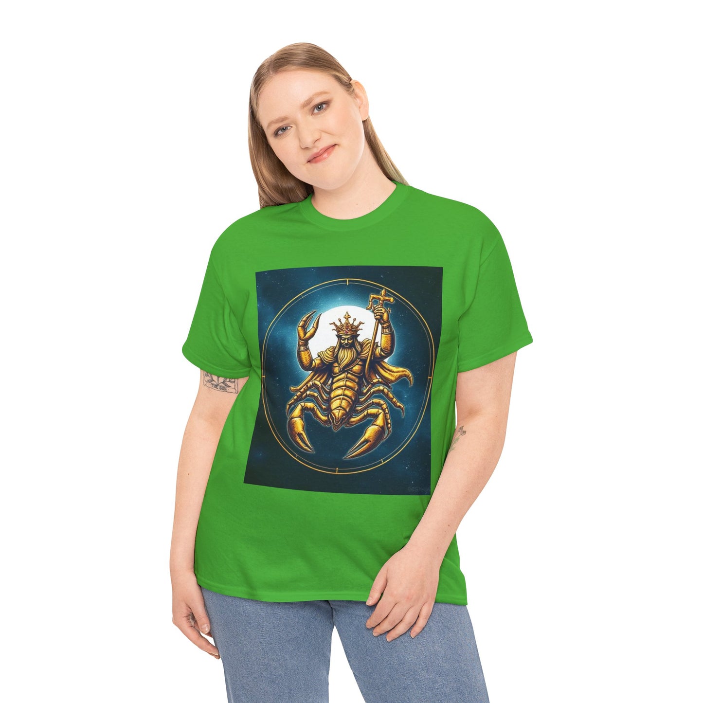 Unisex Heavy Cotton T-Shirt, Moon, Scorpio Zodiac Design