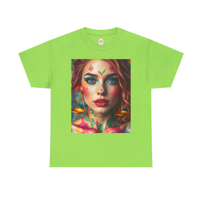 Unisex Heavy Cotton T-Shirt, Libra, Zodiac v1, Sexy Art