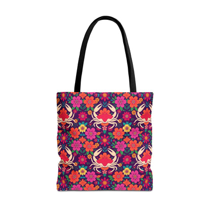 Tote Bag (AOP), Cancer, Zodiac, Flower Pattern