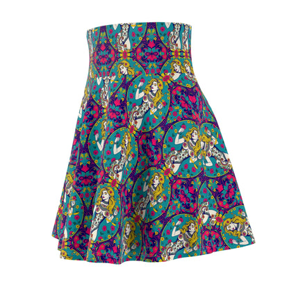 Women's Skater Skirt, (AOP), Libra, Zodiac v1, Sexy Pattern