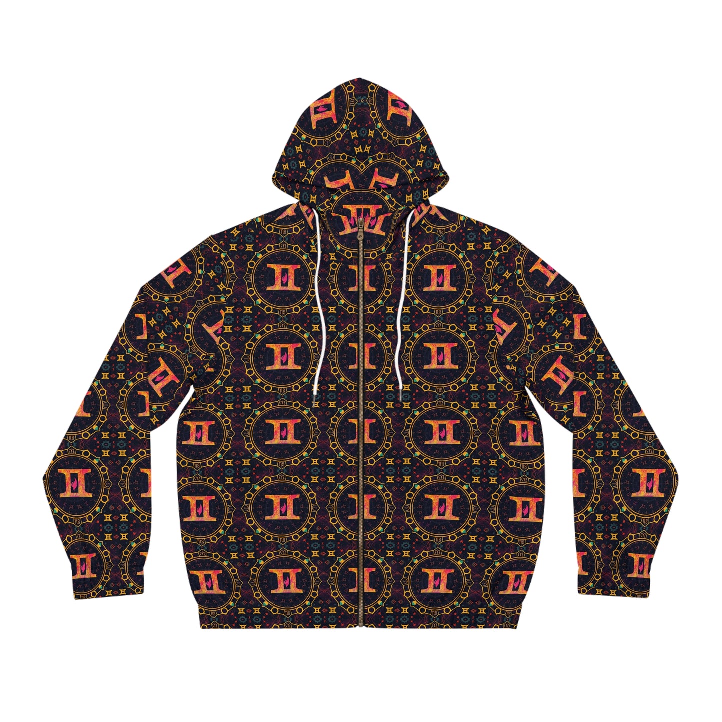 Full-Zip Hoodie (AOP), Gemini, Zodiac v4, Pattern