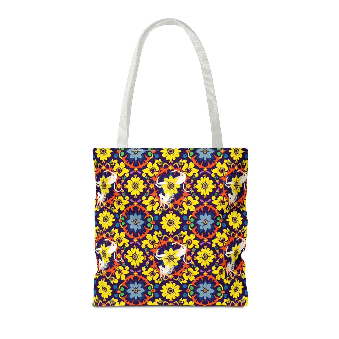 Tote Bag (AOP), Aquarius, Zodiac v1, Flower Pattern