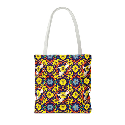 Tote Bag (AOP), Aquarius, Zodiac v1, Flower Pattern