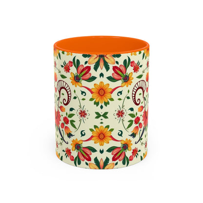 Accent Coffee Mug, Aries, Zodiac, Flower Pattern, (11, 15oz)