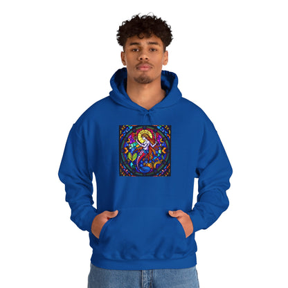 Unisex Heavy Blend™ Hooded Sweatshirt with glass Aquarius zodiac design