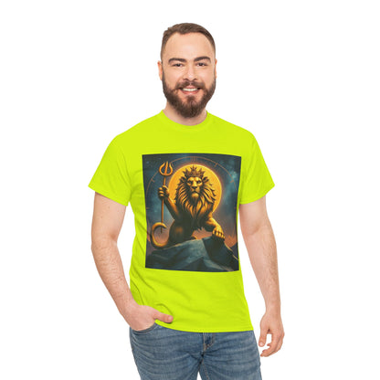 Unisex Heavy Cotton T-Shirt, King of Lion v3, Leo Zodiac Design